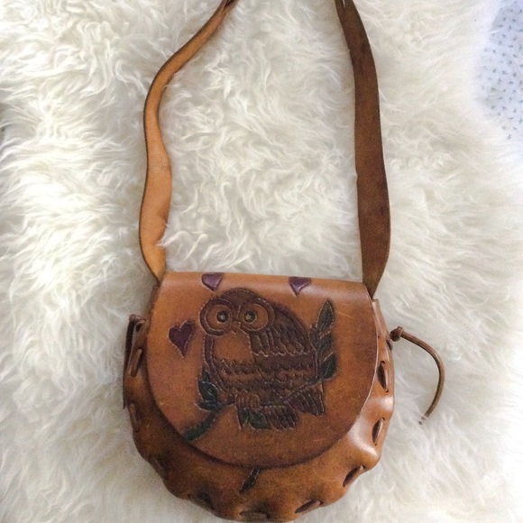 SALE🌺 Vintage Hippie Boho Leather Hand Tooled Bag - Picture 4 of 8